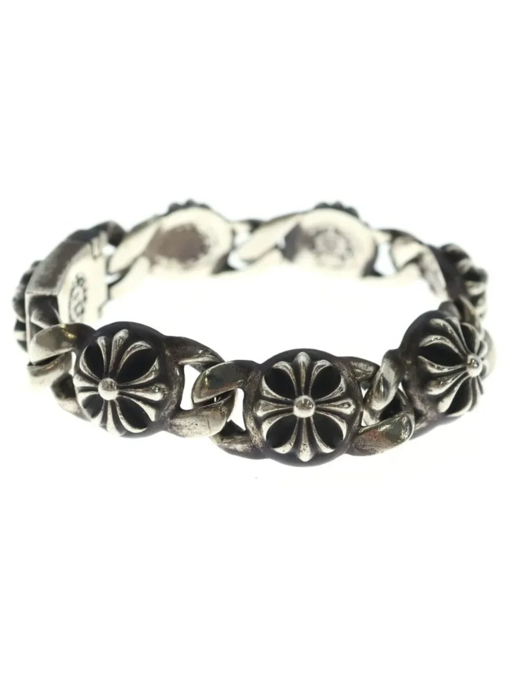 Chrome Hearts Cross Link Bracelet Silver